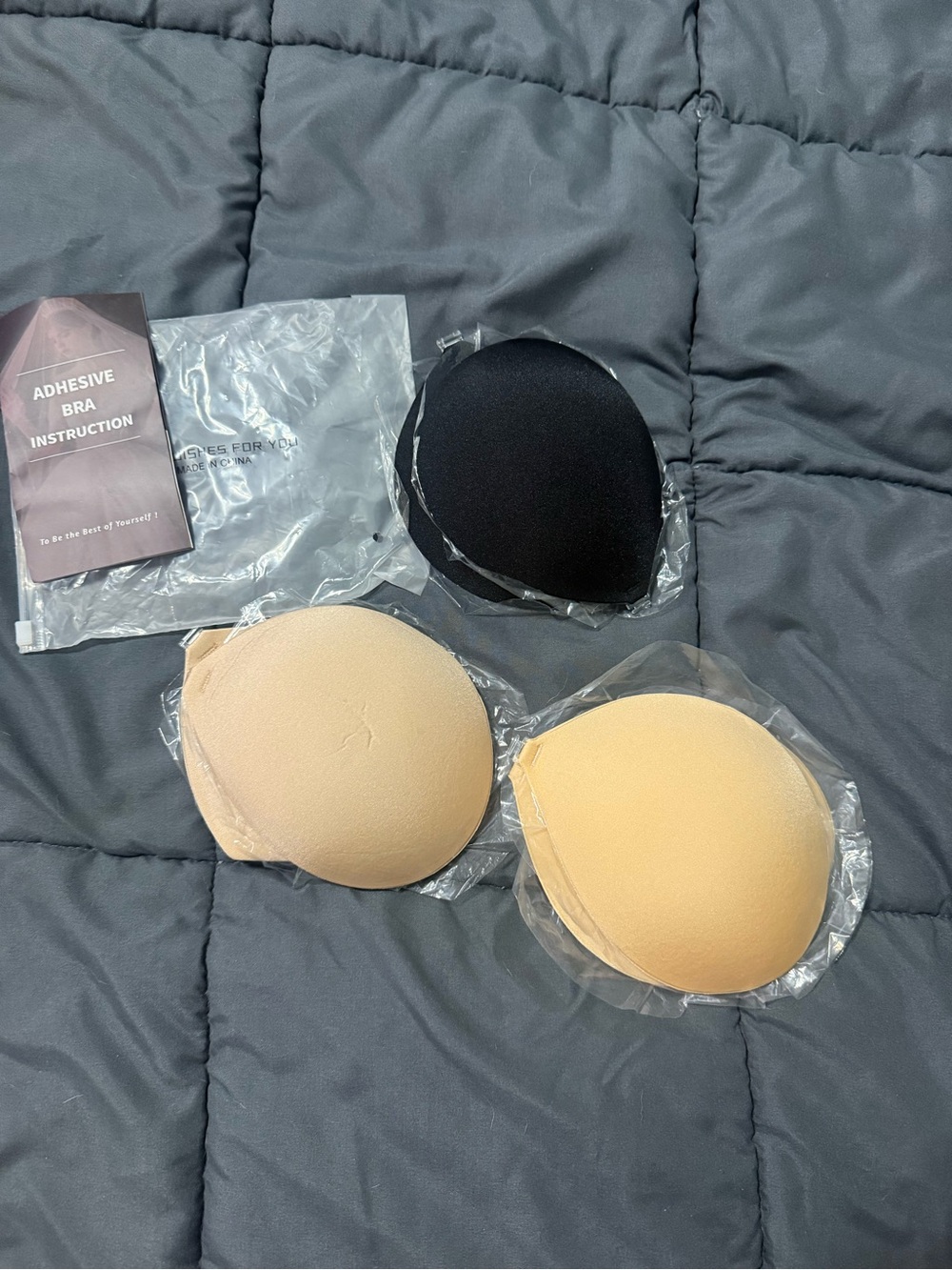 Adhesive Bra Cups - Black & Beige - never worn